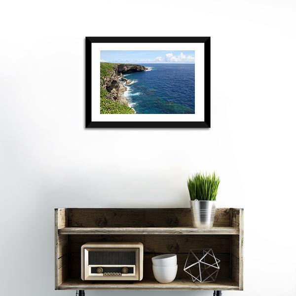 Banzai Cliff Saipan Canvas Wall Art-1 Piece-Framed Print-20" x 16"-Tiaracle