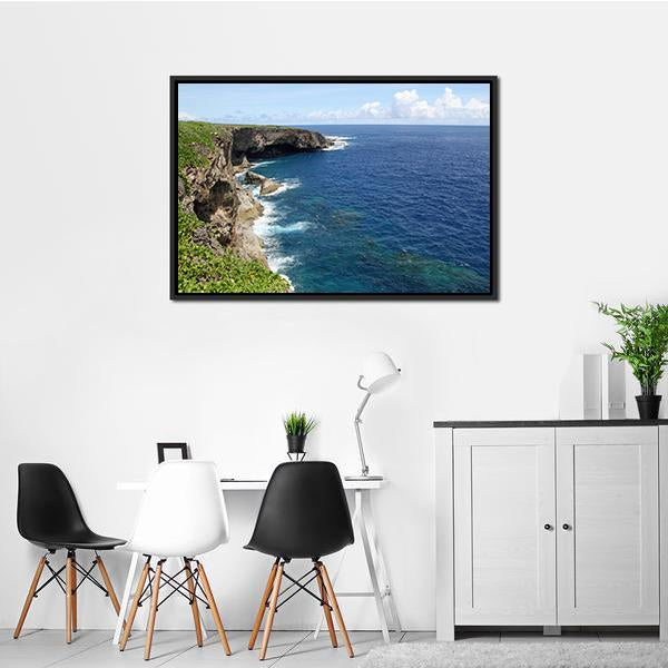 Banzai Cliff Saipan Canvas Wall Art-3 Horizontal-Gallery Wrap-25" x 16"-Tiaracle