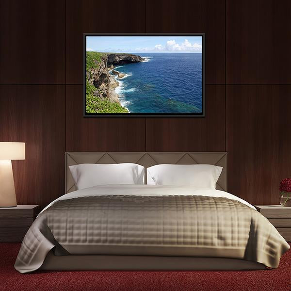 Banzai Cliff Saipan Panoramic Canvas Wall Art-1 Piece-36" x 12"-Tiaracle
