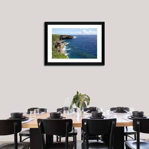 Banzai Cliff Saipan Panoramic Canvas Wall Art-1 Piece-36" x 12"-Tiaracle