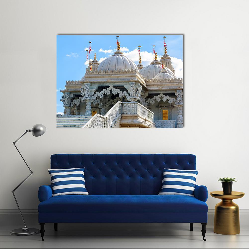 Shri Swaminarayan Mandir London Canvas Wall Art-1 Piece-Gallery Wrap-48" x 32"-Tiaracle