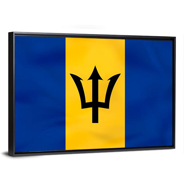 Barbados Flag Canvas Wall Art-3 Horizontal-Gallery Wrap-25" x 16"-Tiaracle