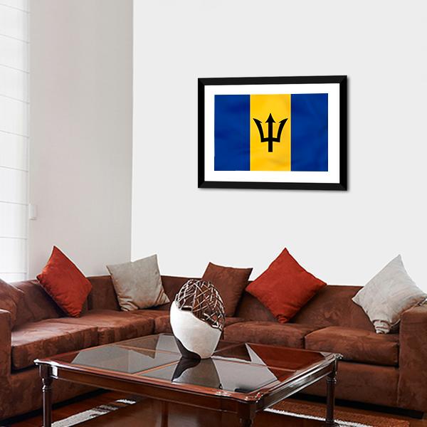 Barbados Flag Canvas Wall Art-3 Horizontal-Gallery Wrap-25" x 16"-Tiaracle