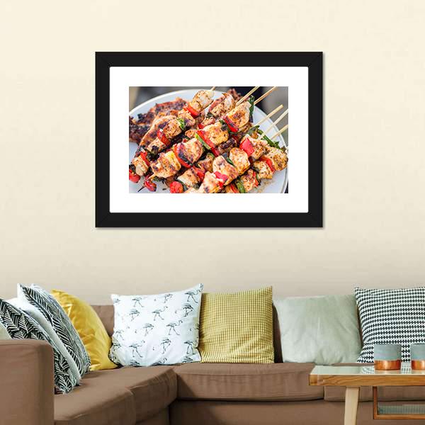 Barbeque Chicken Canvas Wall Art-1 Piece-Framed Print-20" x 16"-Tiaracle