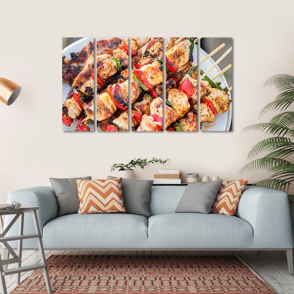 Barbeque Chicken Canvas Wall Art-5 Horizontal-Gallery Wrap-22" x 12"-Tiaracle