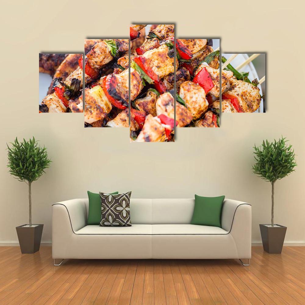 Barbeque Chicken Canvas Wall Art-5 Star-Gallery Wrap-62" x 32"-Tiaracle