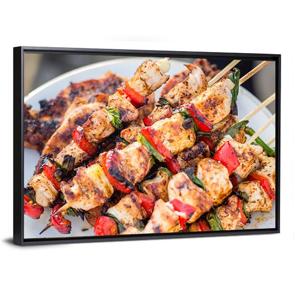 Barbeque Chicken Canvas Wall Art-3 Horizontal-Gallery Wrap-25" x 16"-Tiaracle