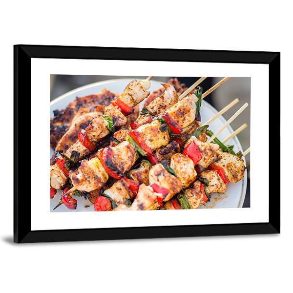 Barbeque Chicken Canvas Wall Art-3 Horizontal-Gallery Wrap-25" x 16"-Tiaracle