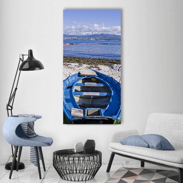 Barca Sea Boats On Beach Vertical Canvas Wall Art-1 Vertical-Gallery Wrap-12" x 24"-Tiaracle