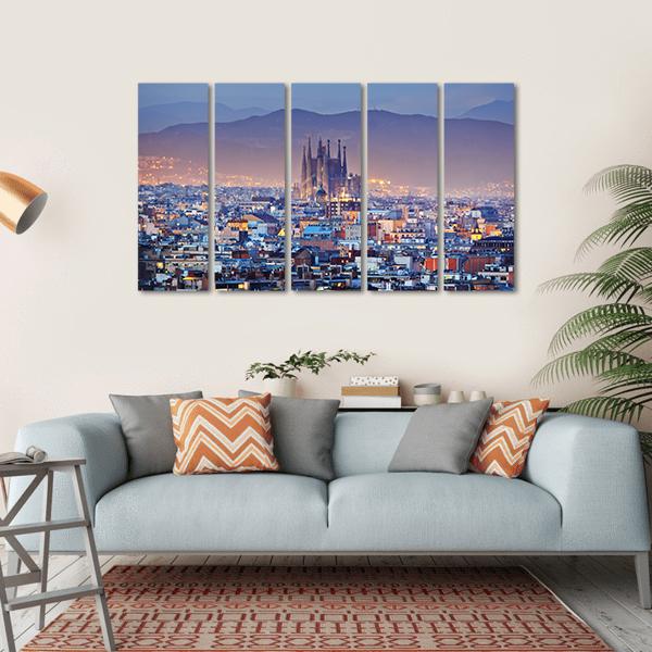 Barcelona Spain Canvas Wall Art-5 Horizontal-Gallery Wrap-22" x 12"-Tiaracle