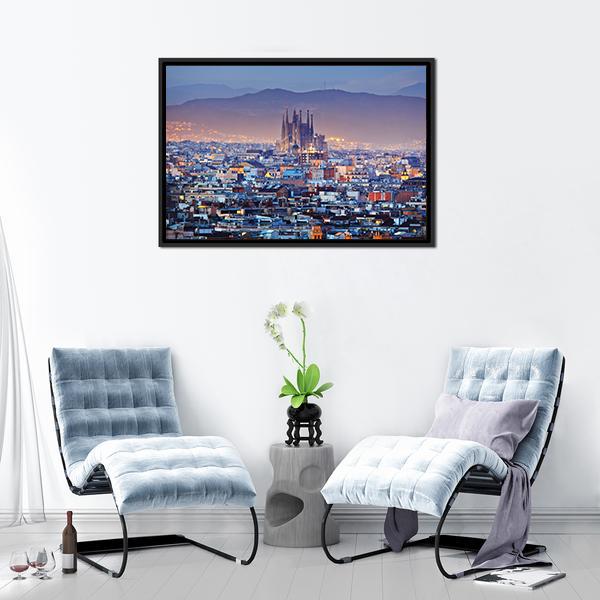 Barcelona Spain Canvas Wall Art-5 Horizontal-Gallery Wrap-22" x 12"-Tiaracle