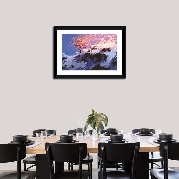 Bare Tree In Winter Canvas Wall Art-3 Horizontal-Gallery Wrap-25" x 16"-Tiaracle