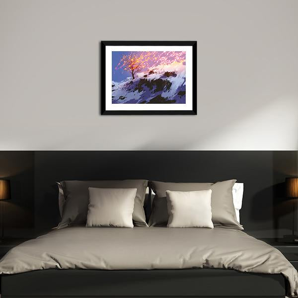Bare Tree In Winter Canvas Wall Art-3 Horizontal-Gallery Wrap-25" x 16"-Tiaracle