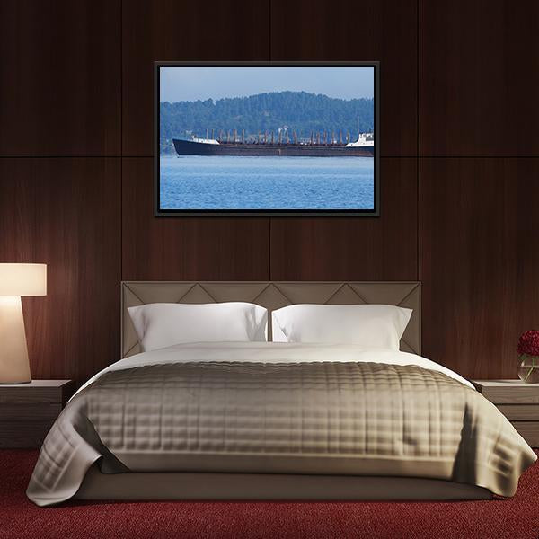 Barge On The Lake Canvas Wall Art-3 Horizontal-Gallery Wrap-25" x 16"-Tiaracle