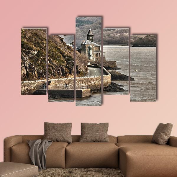 Barmouth Castle UK Canvas Wall Art-5 Pop-Gallery Wrap-47" x 32"-Tiaracle