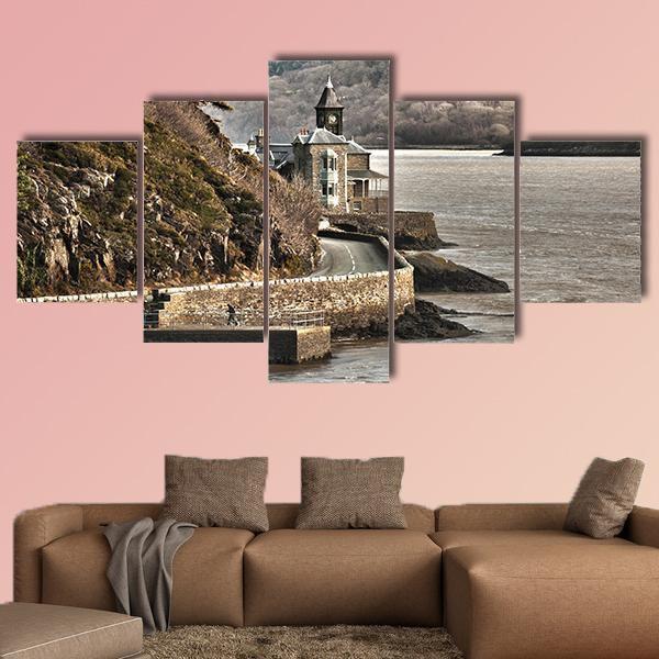 Barmouth Castle UK Canvas Wall Art-5 Pop-Gallery Wrap-47" x 32"-Tiaracle