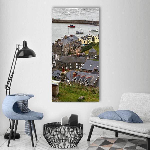 Barmouth Wales Neas Sea UK Vertical Canvas Wall Art-1 Vertical-Gallery Wrap-12" x 24"-Tiaracle