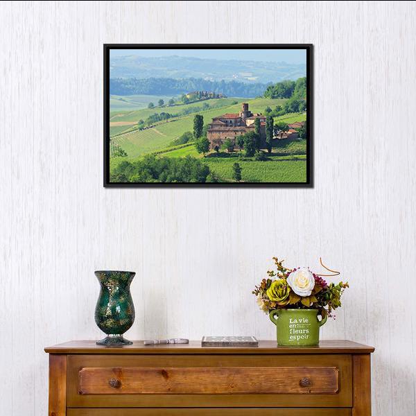 Barolo Castello di La Volta Canvas Wall Art-1 Piece-Floating Frame-24" x 16"-Tiaracle