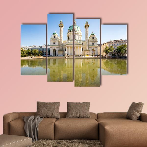 Baroque Karlskirche Vienna Canvas Wall Art-4 Pop-Gallery Wrap-50" x 32"-Tiaracle
