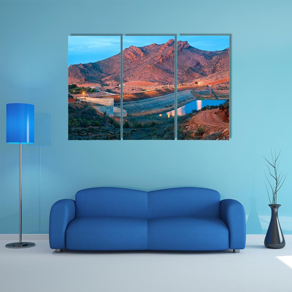 Barrage Youssef Ibn Tachfin Canvas Wall Art-3 Horizontal-Gallery Wrap-37" x 24"-Tiaracle