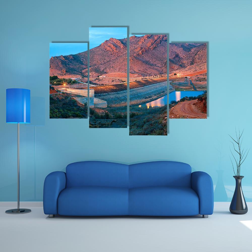 Barrage Youssef Ibn Tachfin Canvas Wall Art-4 Pop-Gallery Wrap-50" x 32"-Tiaracle