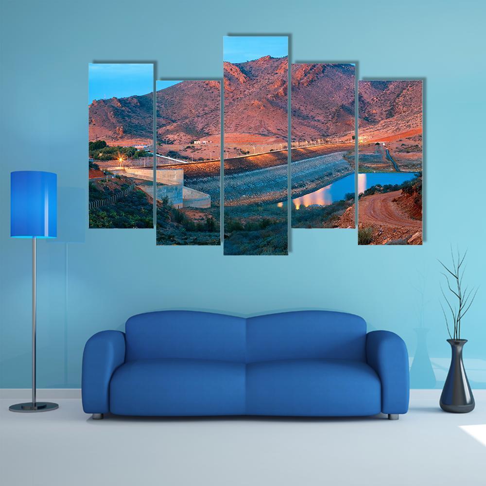 Barrage Youssef Ibn Tachfin Canvas Wall Art-5 Pop-Gallery Wrap-47" x 32"-Tiaracle