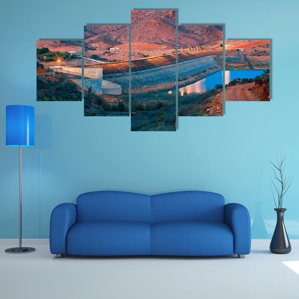 Barrage Youssef Ibn Tachfin Canvas Wall Art-5 Star-Gallery Wrap-62" x 32"-Tiaracle