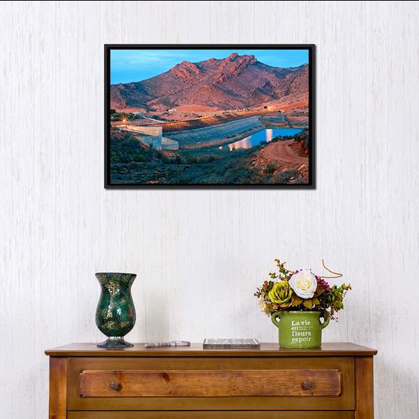 Barrage Youssef Ibn Tachfin Canvas Wall Art-1 Piece-Floating Frame-24" x 16"-Tiaracle