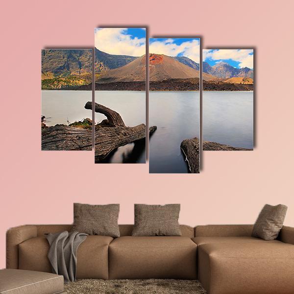 Baru Jari Mountain Indonesia Canvas Wall Art-4 Pop-Gallery Wrap-50" x 32"-Tiaracle