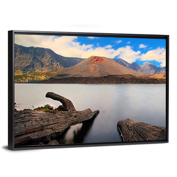 Baru Jari Mountain Indonesia Canvas Wall Art-3 Horizontal-Gallery Wrap-25" x 16"-Tiaracle