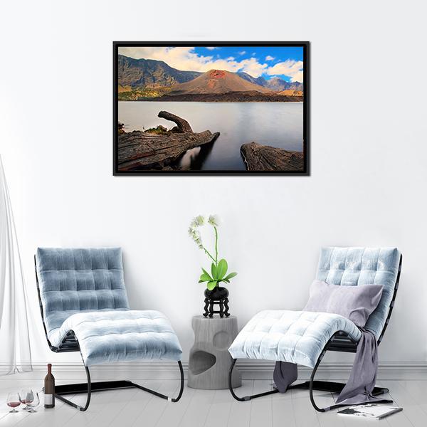 Baru Jari Mountain Indonesia Canvas Wall Art-3 Horizontal-Gallery Wrap-25" x 16"-Tiaracle