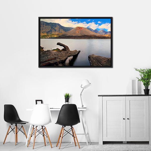 Baru Jari Mountain Indonesia Canvas Wall Art-3 Horizontal-Gallery Wrap-25" x 16"-Tiaracle