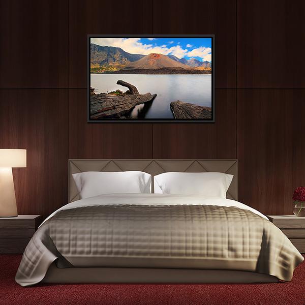 Baru Jari Mountain Indonesia Canvas Wall Art-3 Horizontal-Gallery Wrap-25" x 16"-Tiaracle