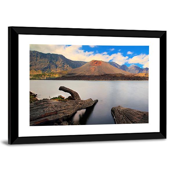 Baru Jari Mountain Indonesia Canvas Wall Art-3 Horizontal-Gallery Wrap-25" x 16"-Tiaracle