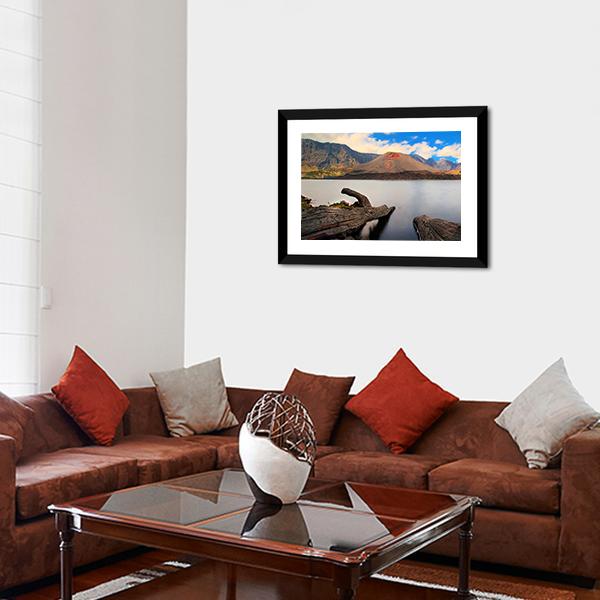 Baru Jari Mountain Indonesia Canvas Wall Art-3 Horizontal-Gallery Wrap-25" x 16"-Tiaracle