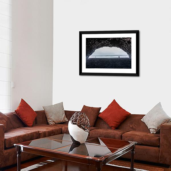 Basalt Cave At Reynisfjara Beach Canvas Wall Art-5 Horizontal-Gallery Wrap-22" x 12"-Tiaracle