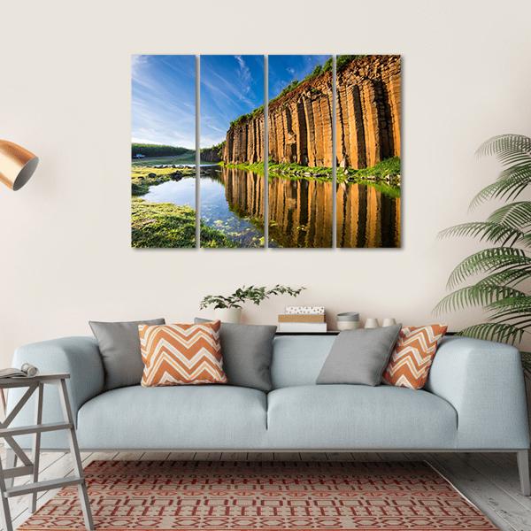Basalt Columns Taiwan Canvas Wall Art-4 Horizontal-Gallery Wrap-34" x 24"-Tiaracle