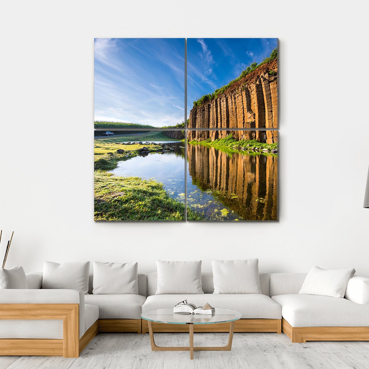 Basalt Columns Taiwan Canvas Wall Art-4 Square-Gallery Wrap-17" x 17"-Tiaracle