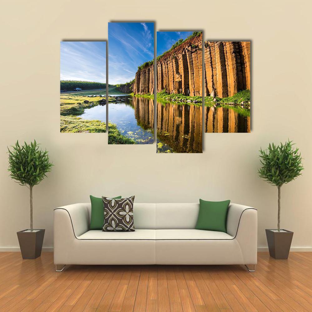 Basalt Columns Taiwan Canvas Wall Art-4 Pop-Gallery Wrap-50" x 32"-Tiaracle