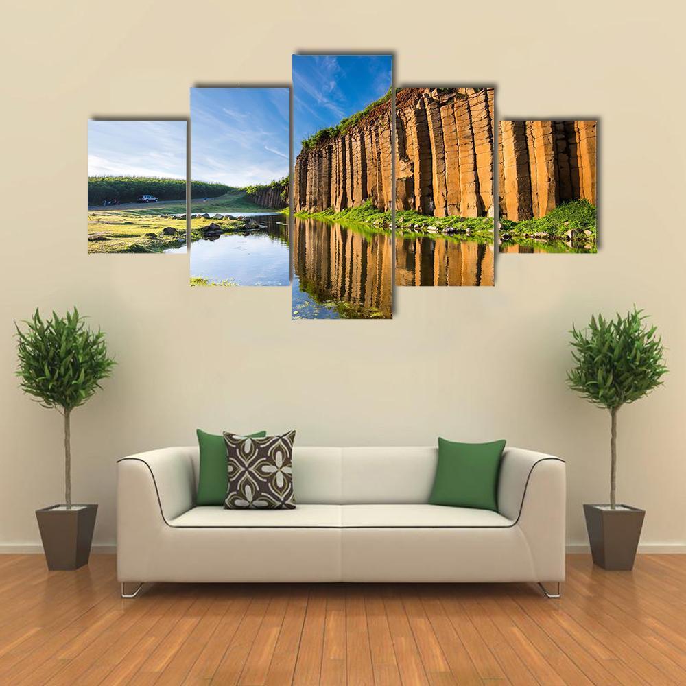 Basalt Columns Taiwan Canvas Wall Art-5 Star-Gallery Wrap-62" x 32"-Tiaracle