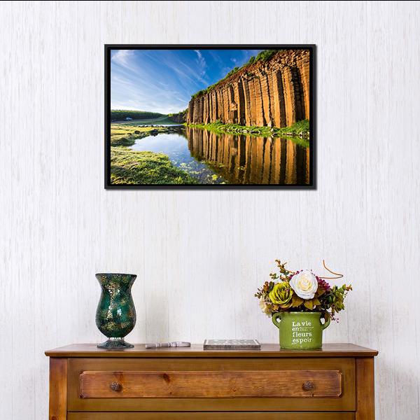 Basalt Columns Taiwan Canvas Wall Art-1 Piece-Floating Frame-24" x 16"-Tiaracle