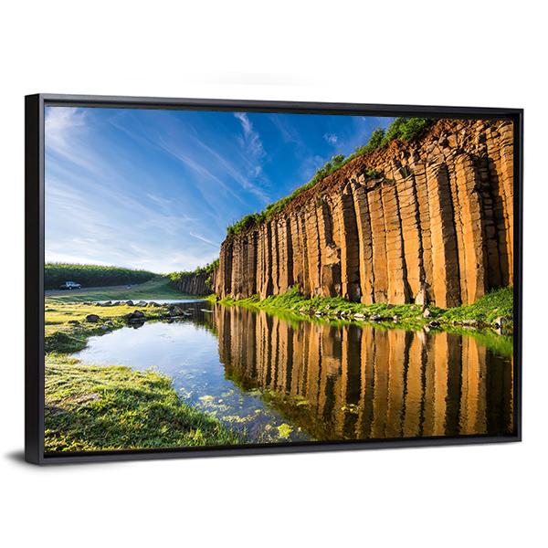 Basalt Columns Taiwan Canvas Wall Art-5 Horizontal-Gallery Wrap-22" x 12"-Tiaracle