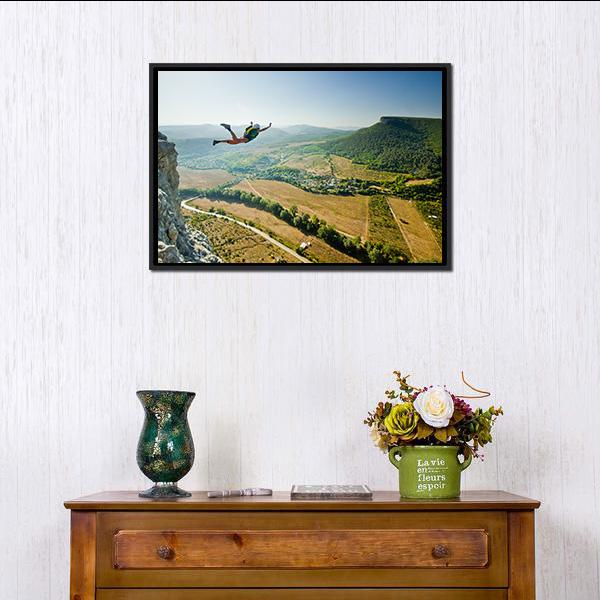 Base Jumper Canvas Wall Art-1 Piece-Floating Frame-24&quot; x 16&quot;-Tiaracle