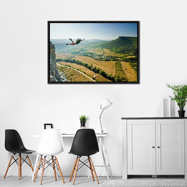Base Jumper Canvas Wall Art-5 Horizontal-Gallery Wrap-22" x 12"-Tiaracle