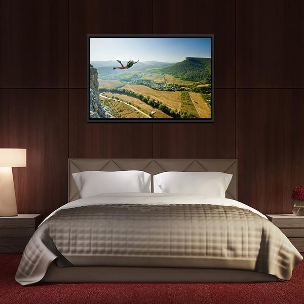 Base Jumper Canvas Wall Art-5 Horizontal-Gallery Wrap-22&quot; x 12&quot;-Tiaracle