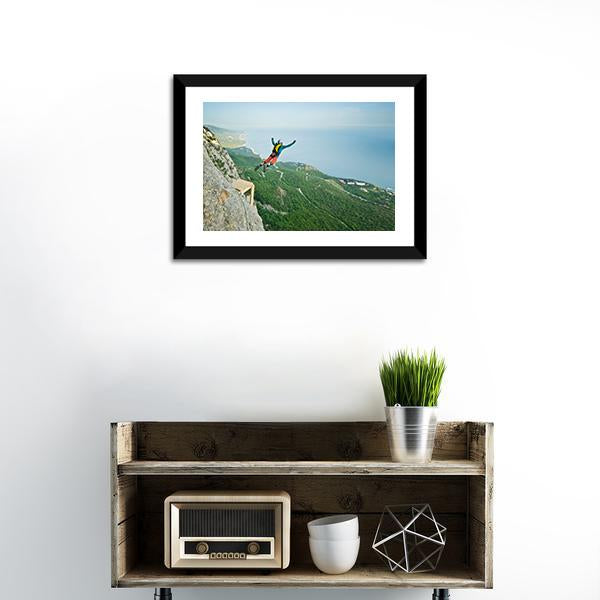 Base Jumper Jumping Canvas Wall Art-1 Piece-Framed Print-20" x 16"-Tiaracle