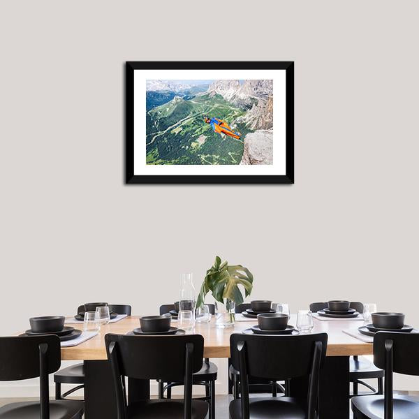 Base Jumper Jumping From Cliff Canvas Wall Art-3 Horizontal-Gallery Wrap-25&quot; x 16&quot;-Tiaracle