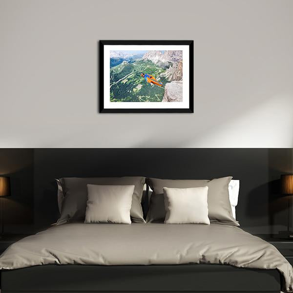 Base Jumper Jumping From Cliff Canvas Wall Art-3 Horizontal-Gallery Wrap-25&quot; x 16&quot;-Tiaracle