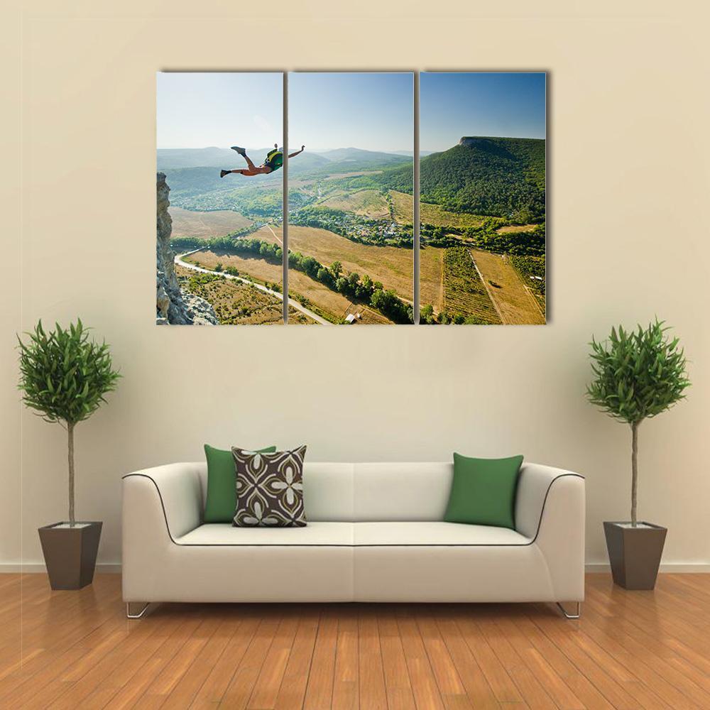 Base Jumper Canvas Wall Art-3 Horizontal-Gallery Wrap-37" x 24"-Tiaracle