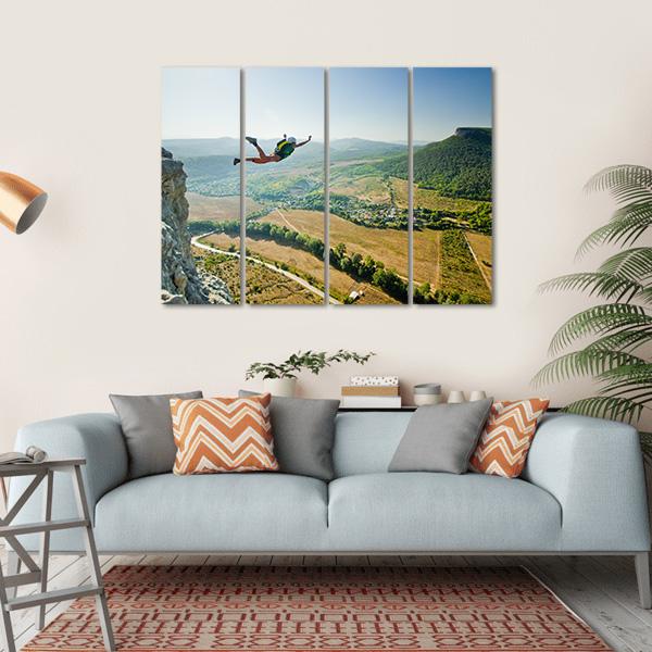 Base Jumper Canvas Wall Art-4 Horizontal-Gallery Wrap-34&quot; x 24&quot;-Tiaracle